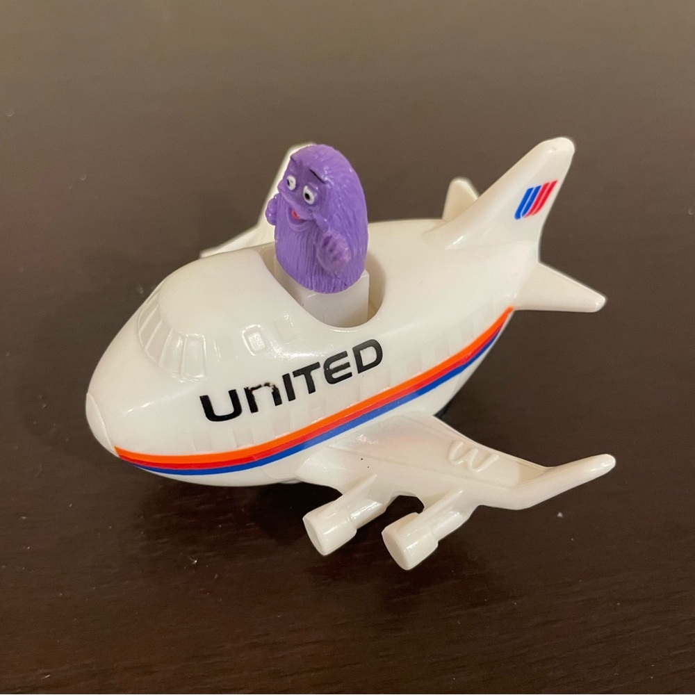 Vintage 1991 McDonald’s Grimace Airplane Toy (United Airlines)